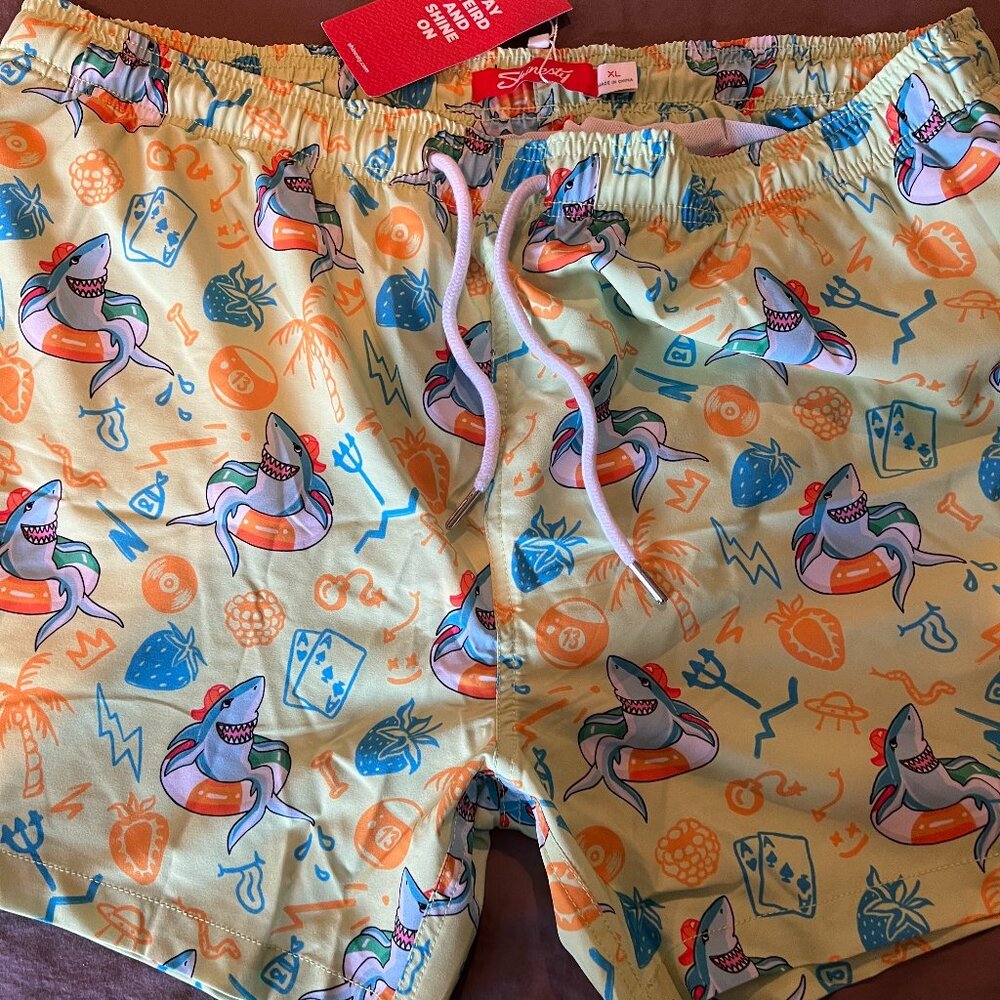NWT "Shinesty" Shark Fruit Smash Swim XL